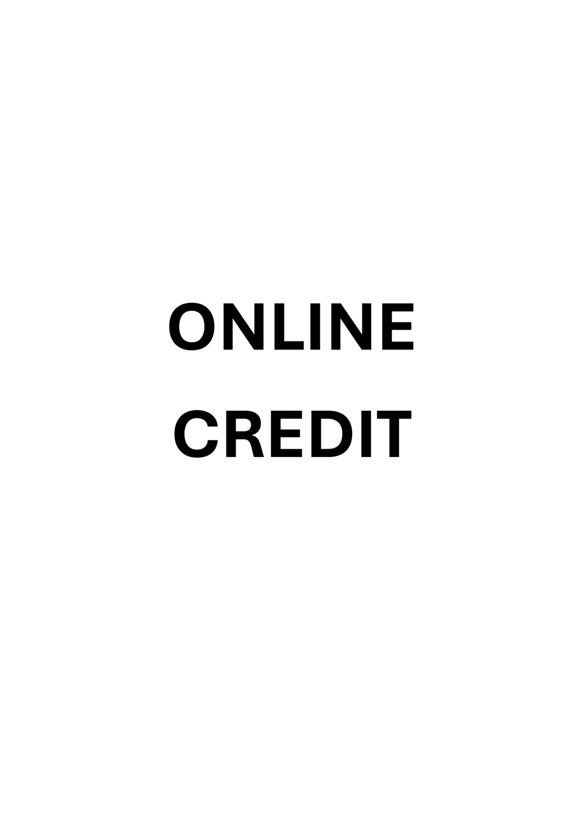 Online Credit